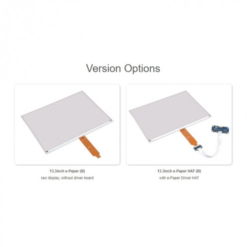 Écran Waveshare 13,3 pouces 960 × 680 pixels avec communication SPI E-Ink, spécifications : version écran nu SW83011430-09